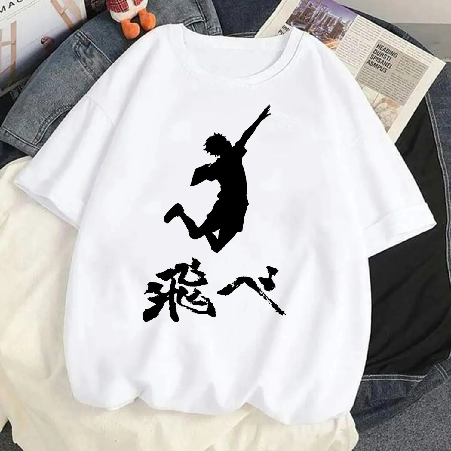 2024 Cartoon Graphic Tees Tops Male T-shirt Haikyuu Mens Kuroo Japanese Anime Bokuto Manga Shoyo Volleyball Creative Tshirt