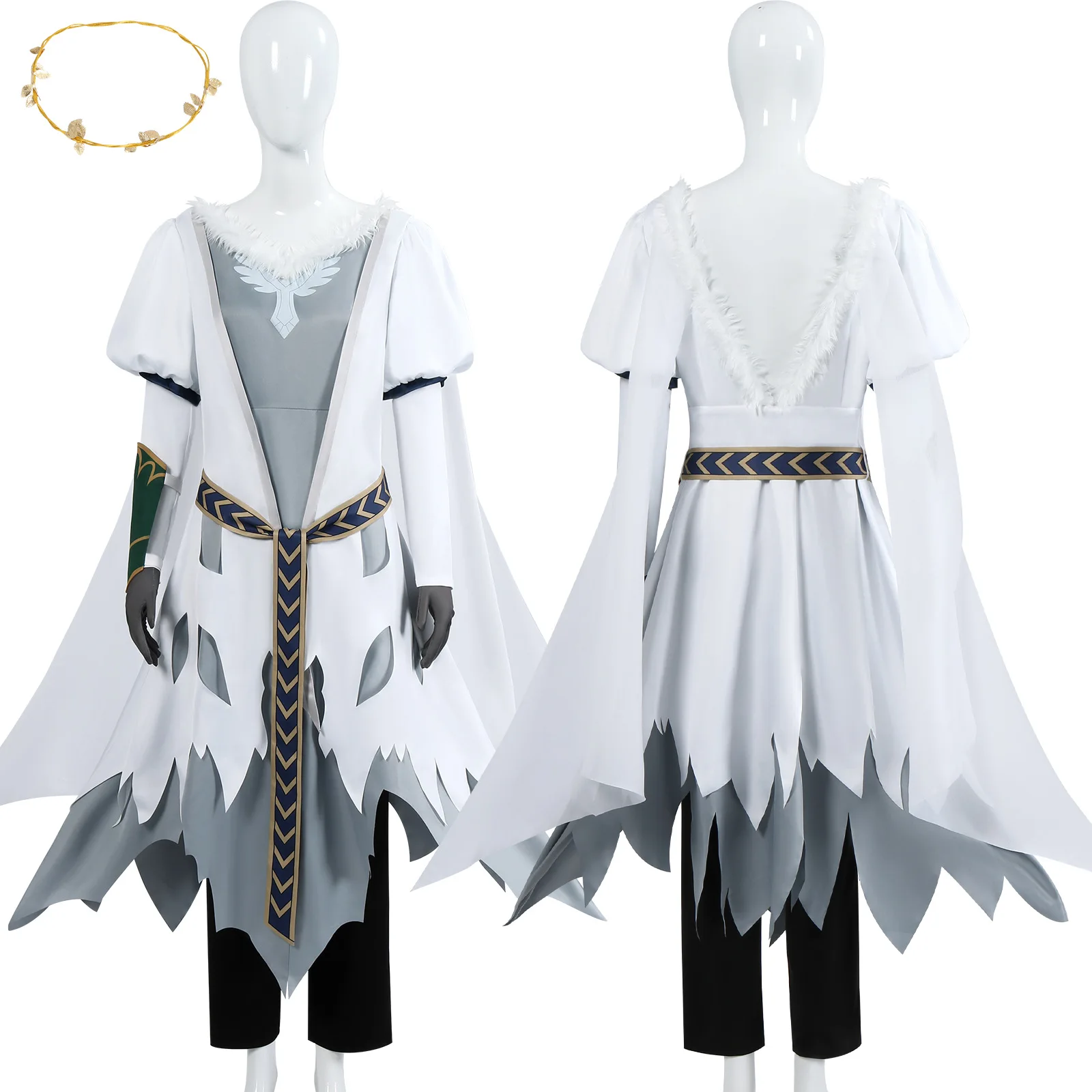 سيد الخواتم روهان معركة زي هيرا الأبيض معركة زي تأثيري أنيمي زي أداء اللعبة