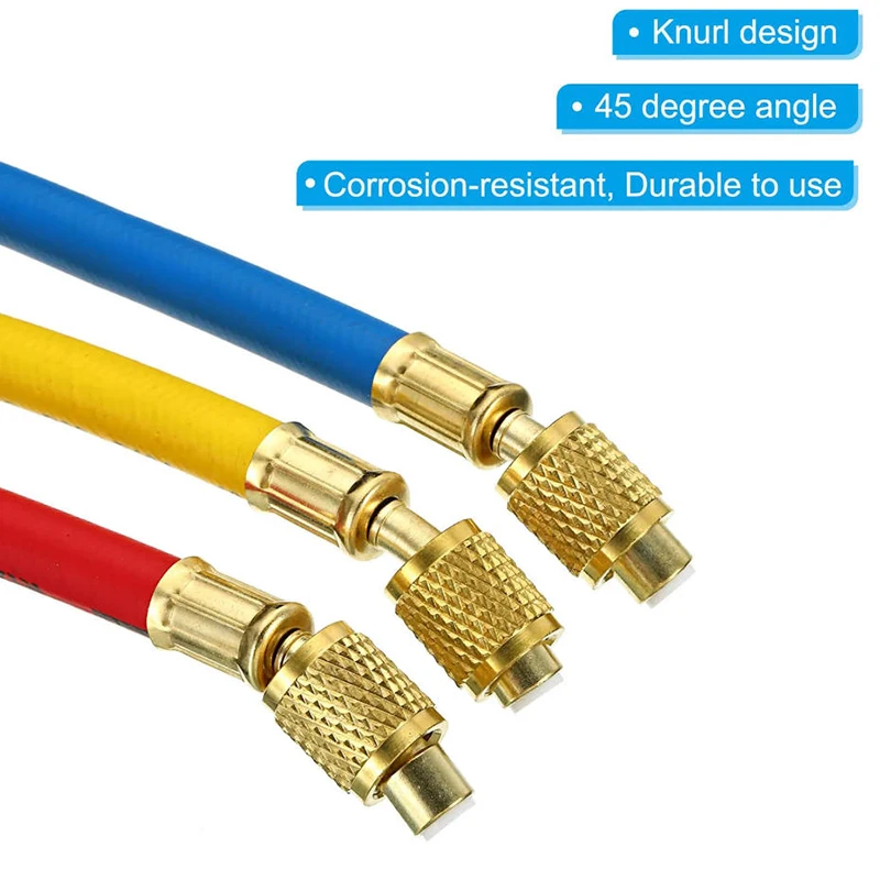 Automobile Fluorine Ball Valve Short Tube 20cm High-Pressure Hose Joint Air Conditioning Fluorine Tube R22/R134A