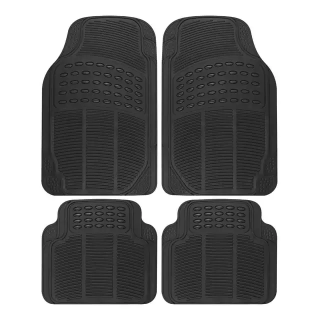 

BDK Universal 4-Piece Heavy Duty All Weather Rubber Floor Mats for Car SUV & Truck - Black