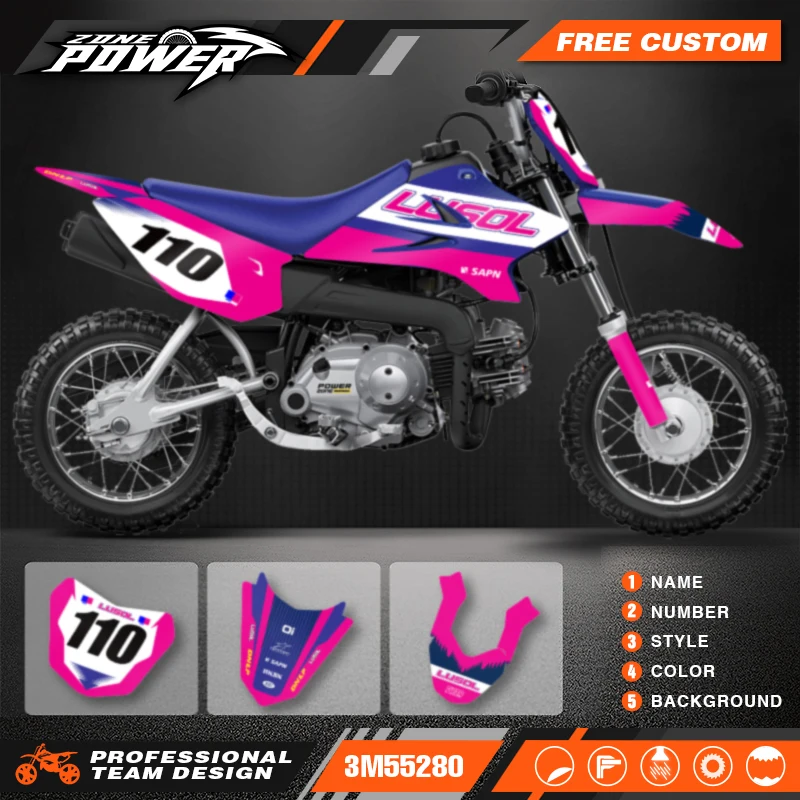 Powerzone For Yamaha TTR50 2006-2015 2016 2017 2018 2019 2020 2021 Custom Backgrounds Graphics Decals Sticker Kits 04