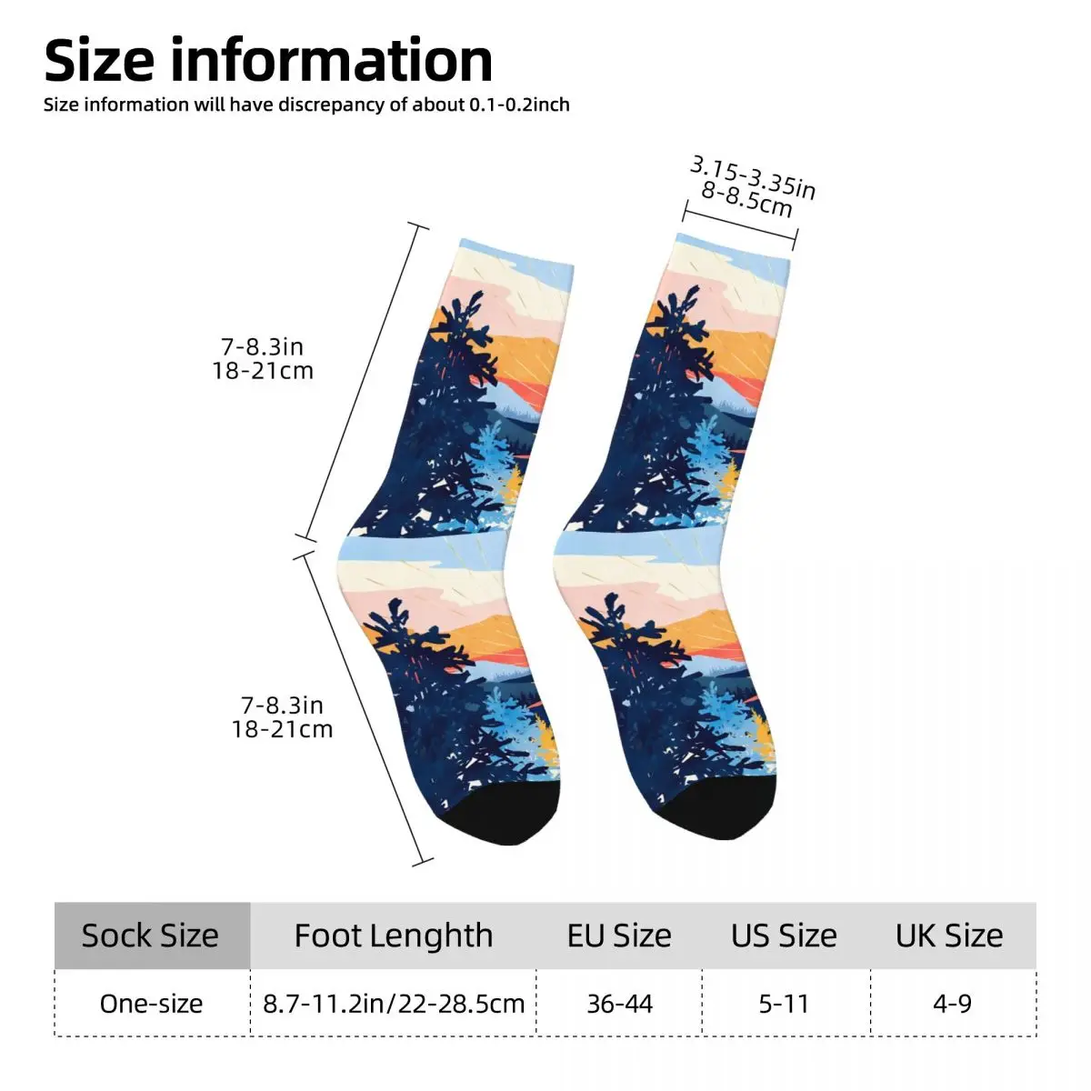 Sunset Lake Sock Printed Man Polyester