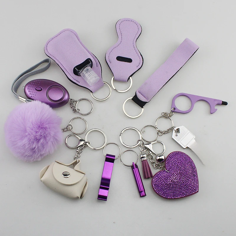 Juego de DIY11-Pcs de autodefensa, llaveros de autodefensa para exteriores, accesorios, llavero de autodefensa