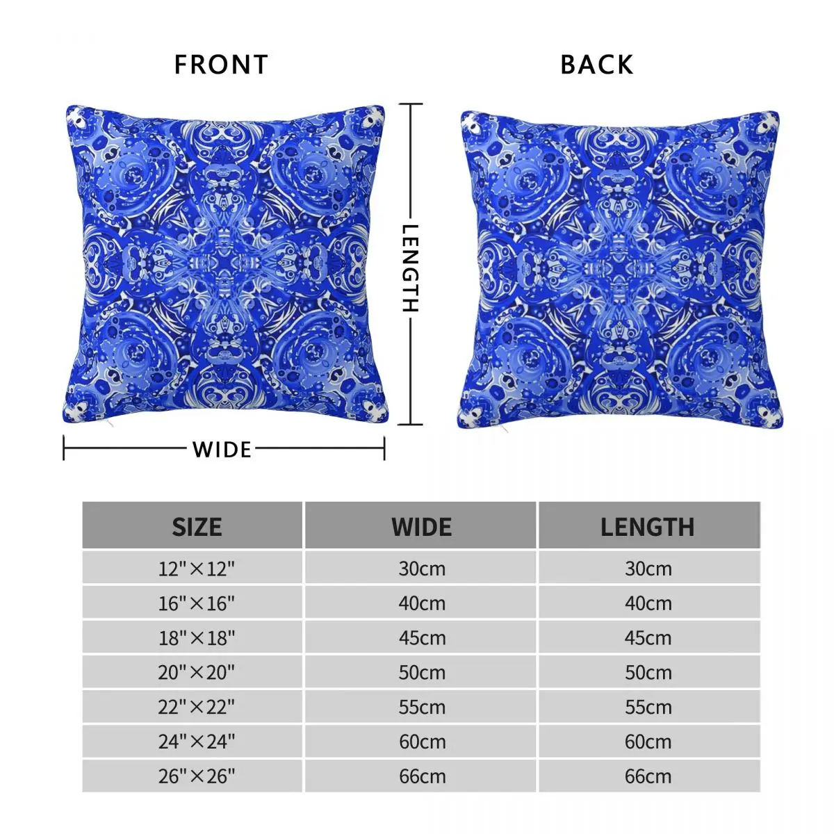 ITALIAN GILDED DAMASK PATTERN-BLUE AND WHITE CHINOISERIE FLORAL PRINT Square Pillowcase Pillow Cover Comfort Throw Pillow Home