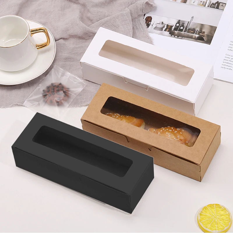 

20/50pcs Transparent Window Gift Boxes For Wedding Birthday Party Candy Dessert Baking Cake Packaging Box Custom LOGO Paper Box