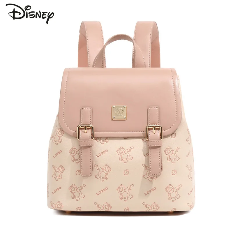 

Новый рюкзак Disney Strawberry Bear 2026 для девочек, модный высококачественный школьный рюкзак для девочек, многофункциональный дорожный рюкзак с героями мультфильмов