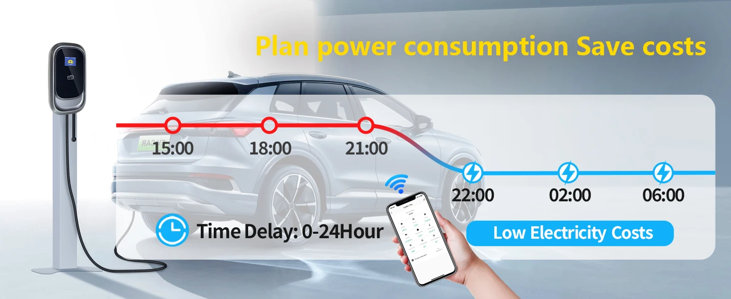 Kolanky EV-Ladestation 32 A 7,2 kW 22 kW 16 A 11 kW Typ 2 Wonderfree App-Set Ladezeit Heimladegerät Elektrofahrzeug Autos – Detail 8