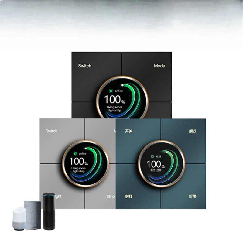 

86 European and British smart home graffiti knob smart dimming wall button