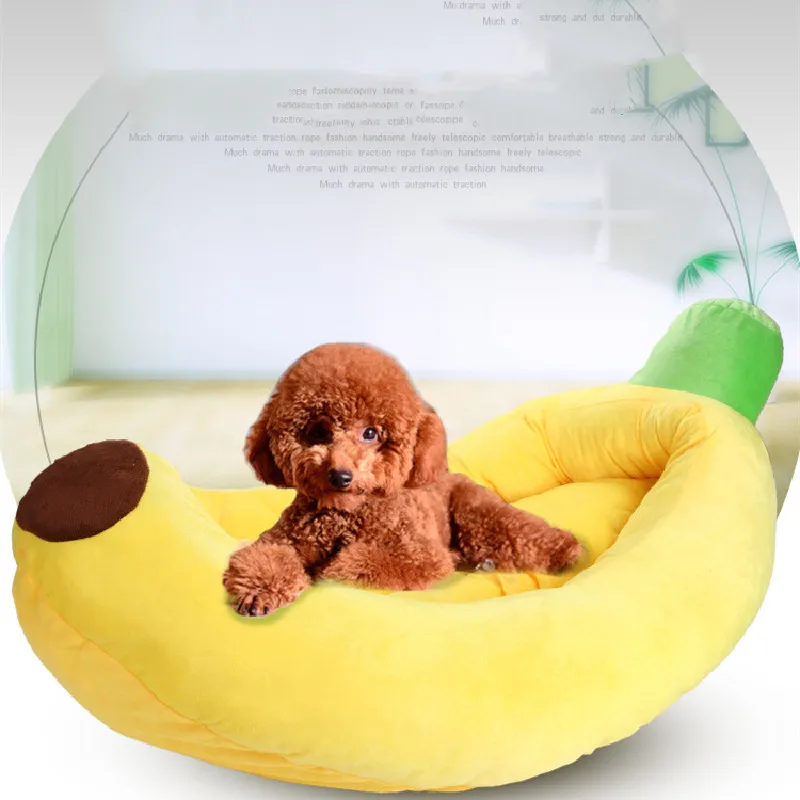 Amazon Hot Sale Lovely Pet Supplies Banana Shape Cat Bed House Soft Pet Bed Warm Cat Cuddle Bed