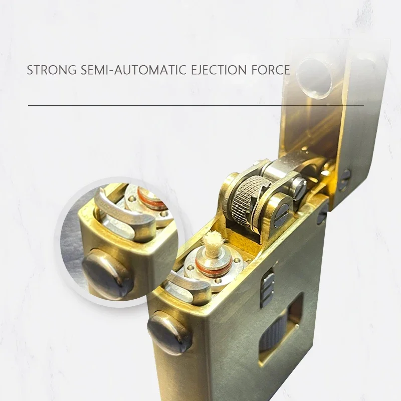 New Unique Design Refillable Lighter Semi Automatic Ignition Kerosenes Lighter One Key Ejection Flip Cap Collection Lighter Gift