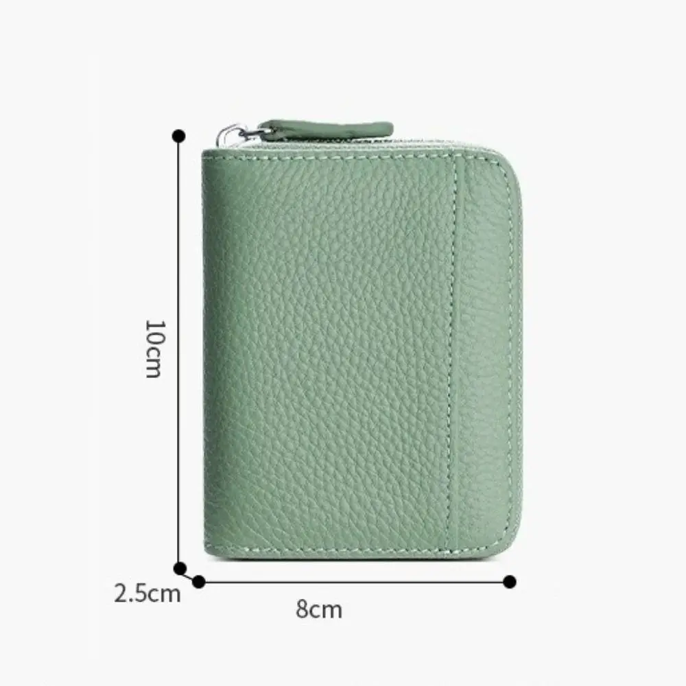 Top Layer Cow Leather Card Holder Genuine Leather Anti-Theft Technology Short Wallet RFID Protection Credit Card Holder