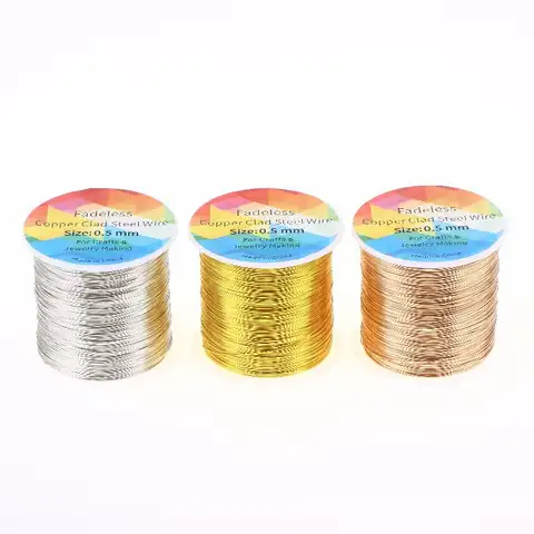 100m/328ft Fadeless Copper Clad Steel Wire Bendable Metal Sculpting Wire For Craft Floral Jewelry Making 0.3/0.4/0.5mm
