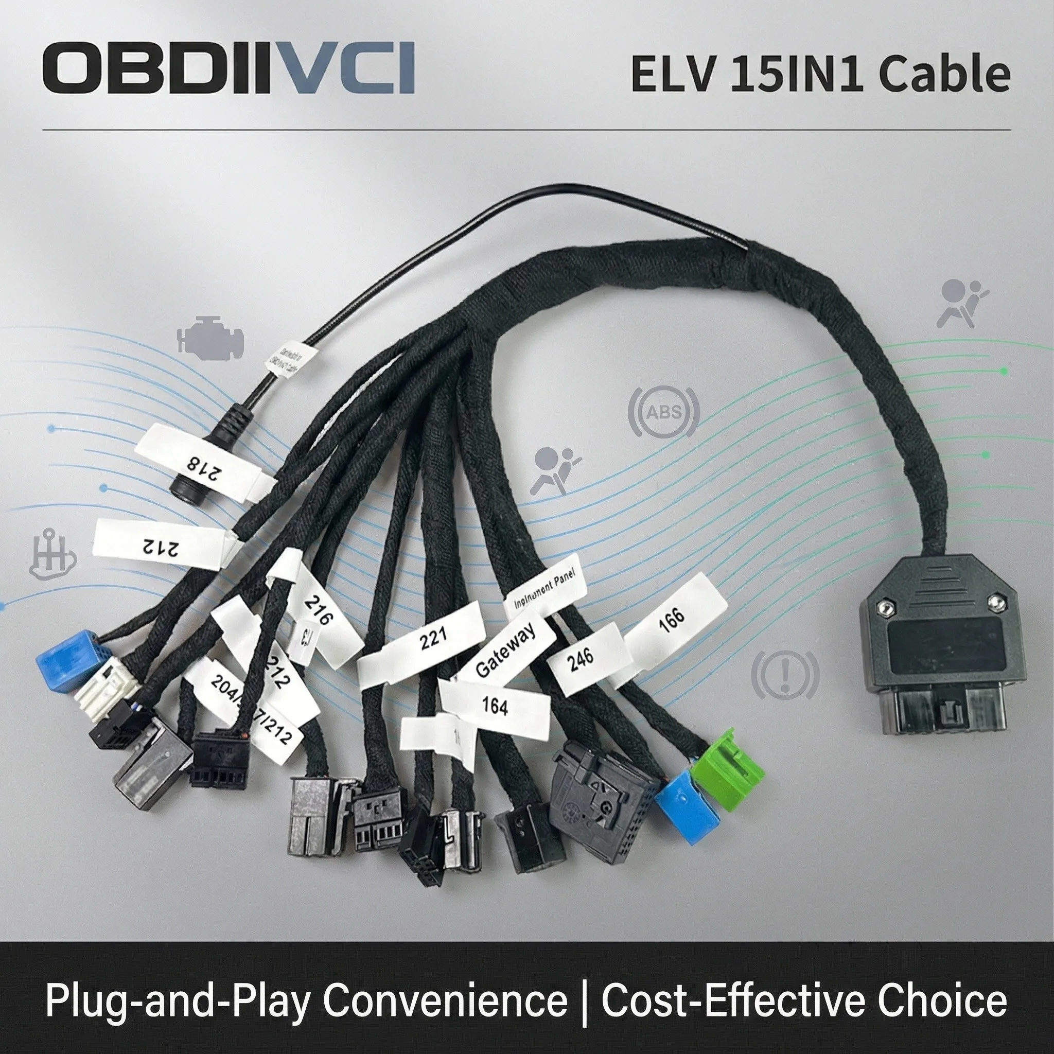 

Кабель для тестирования платформ EIS ELV EZS 15-в-1 для Mercedes-Benz W164 W212 W221 W246 W218 W204, совместимый с VVDI CGDI ACDP IM508 MB Tool