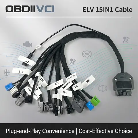 15in1 EIS ELV EZS Cluster Platform Test Cable For Benz W164 W212 W221 W246 W218 W204 VVDI CGDI ACDP IM508 MB Tool