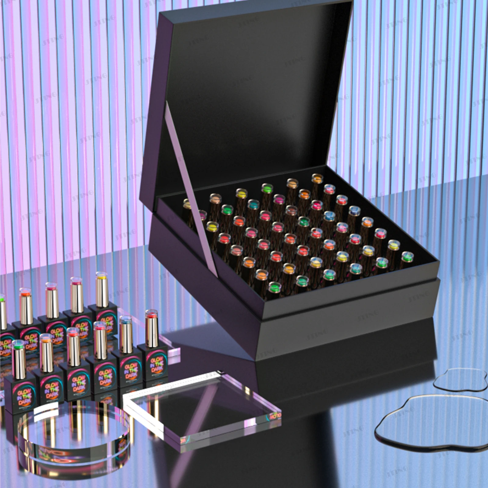 JTING 네일 트렌드 하이 엔드 48 색 컬렉션 네일 용품 살롱을위한 다크 젤 매니큐어 세트 박스 키트의 빛나는 광선