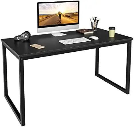 

Computer Desk 47 inch, Home Office Writing Desk, Modern Simple Style Desk PC Laptop Study Student (47 inches) Black desk L desk