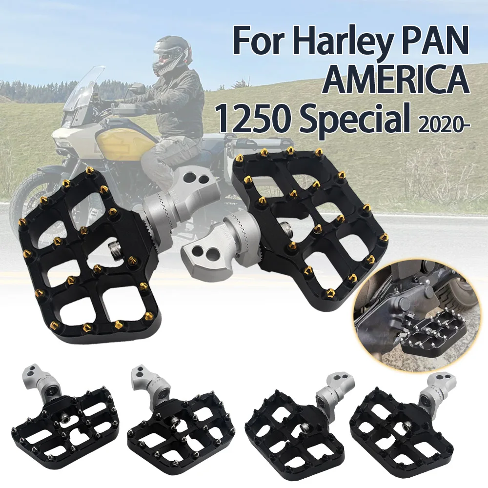 

For Harley PAN AMERICA 1250 PA1250 Special 2020- Motorcycle Footrest Rear Rotatable Footpegs Adjustable Foot Pegs Rests Pedal
