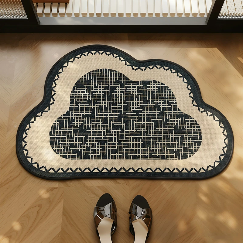 Cloud Bathroom Rugs Mats Non Slip Washable Absorbent Runner Rugs Bathroom Shower Room Water Absorption Quick Drying Carpet