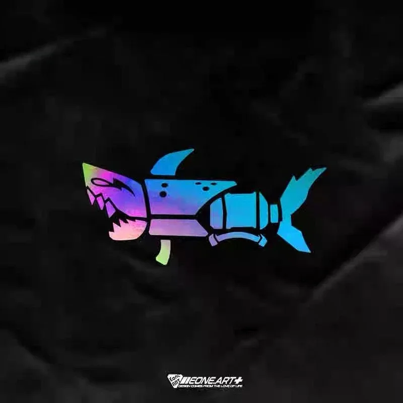 

16.5X8CM Jinx League of Legends Popular Game Peripheral Fish Bone Cannon Waterproof Laser Car Sticker Student Gifts Stationery