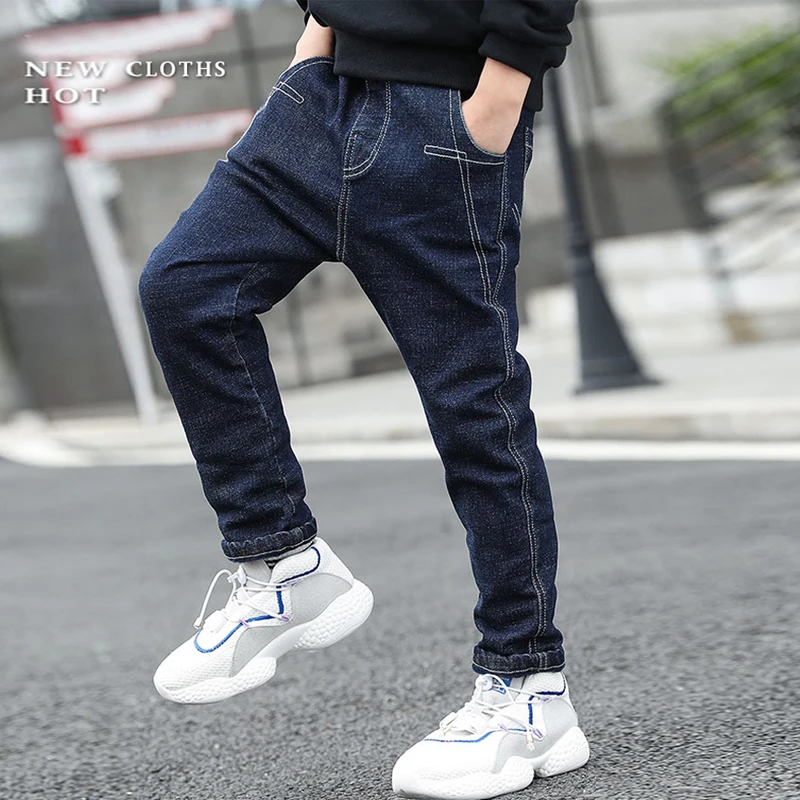 IENENS 4-11 Years Boys Clothes Slim Straight Jeans Classic Bottoms Children Denim Clothing Pants Kids Baby Boy Casual Trousers