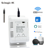 EWelink Smart WiFi TH16 Switch 16A Thermostat Temperature Monitoring RF433 Remote Control Work With Alexa Google Home