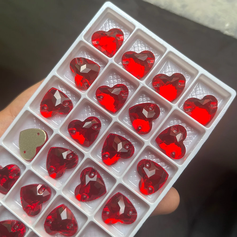 PUBRILEX Herz-Glas K9 Strass mit abgeschrägten Kanten zum Aufnähen, DIY-Dekorationen, Aufnähbare Kristalle für Kleidung, Kleider und Bekleidung – Detail 9