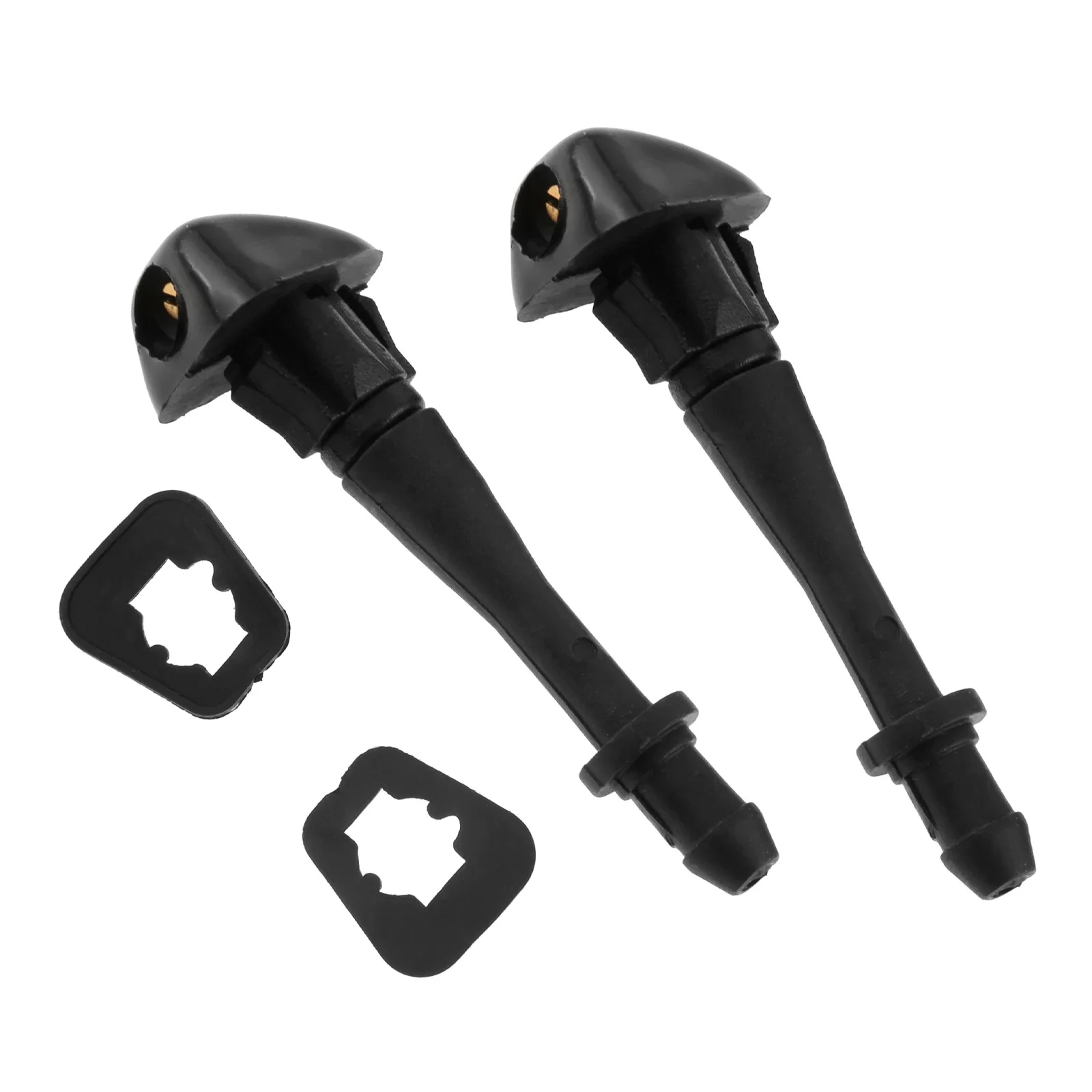 2Pcs Black Plastic Car Front Windshield Washer Spray Nozzle Wiper Fit for Great Wall Hover H3 H5 Auto Spray Nozzles 6.5cm/2.56in