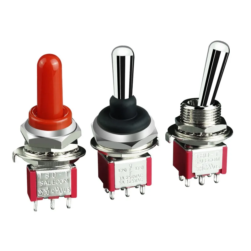 T80-T Z1 Large Long Handle 12mm Panel Mini SH Toggle Switch Momentary 5A 125VAC / 3A 250VAC T8011 T8012 T8014A T8019L RS-8 ON 3P