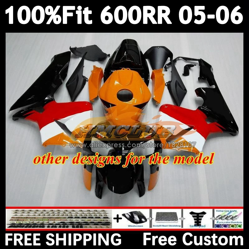 Injeksi untuk HONDA CBR600 CBR 600 RR CC repsol perak 600RR 600F5 600CC F5 59No.6 CBR600RR 05 06 CBR600F5 2005 2006 OEM Fairing