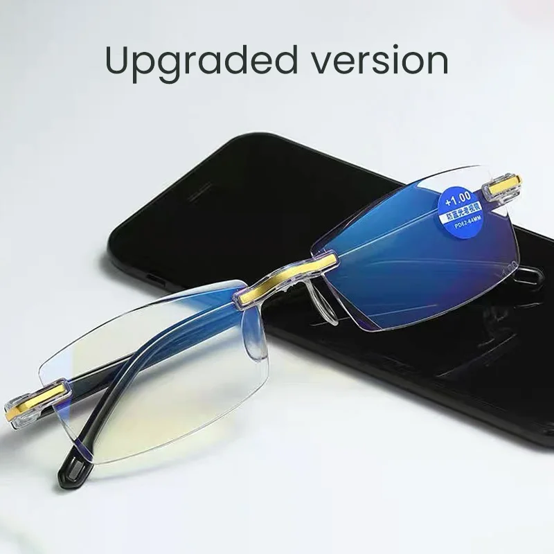 Modische minimalist ische Zoom Smart Weitsichtig keit Brille Blaulicht Brille Männer Gold gerahmte Smart Brille Presbyopie Brille