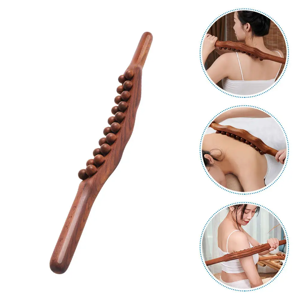 

Wood Massage Stick Solid Wood Massager Tool Body Scraping Stick Deep Tissue Relaxation Muscle Roller Therapeutic Wooden Gua Sha