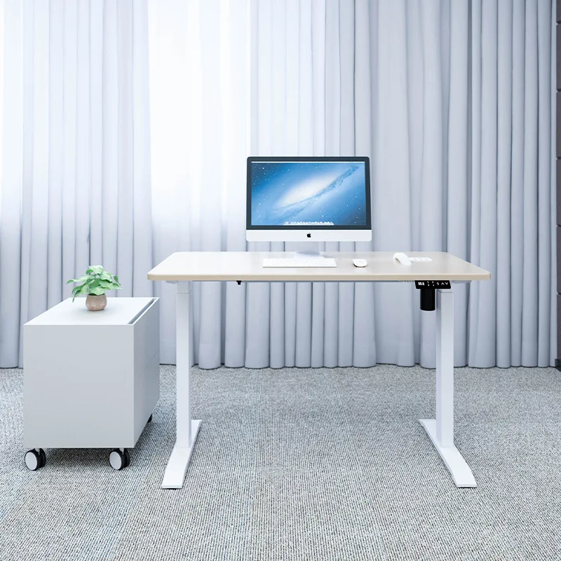 Büroschreibtisch, Büromöbel für vier Personen, einfacher moderner elektrischer Hubtisch mit Einzel- und Doppelmotor für den Einzelhaushalt