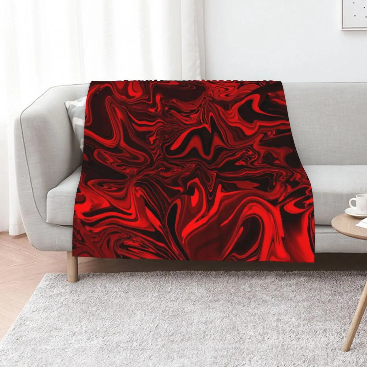 Scary Red Swirl Throw Blanket Picnic Loose for winter Single Softest Summer Beddings Blankets