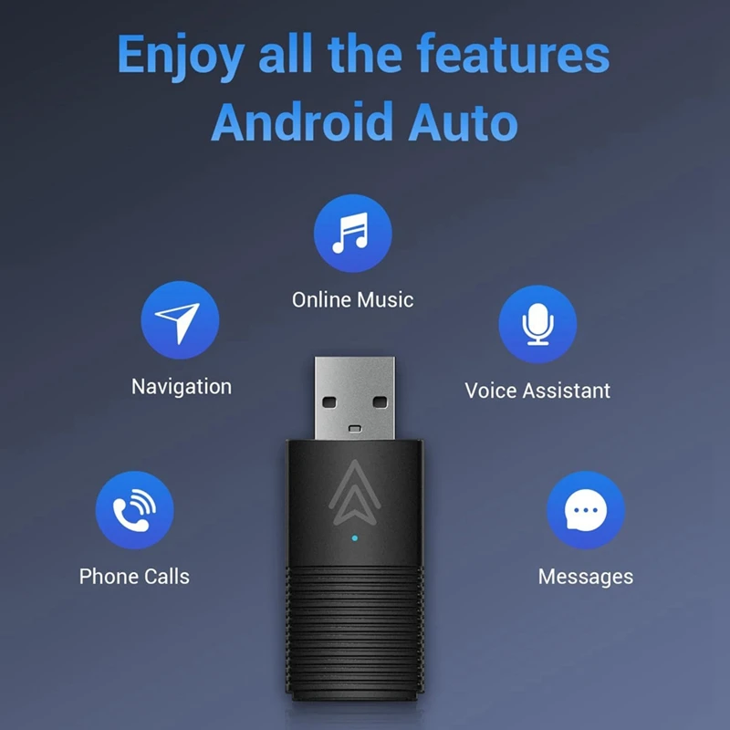 Android Auto Wireless Adapter, Small Android Auto Wireless Dongle Converts Wired To Wireless For Android Auto Cars