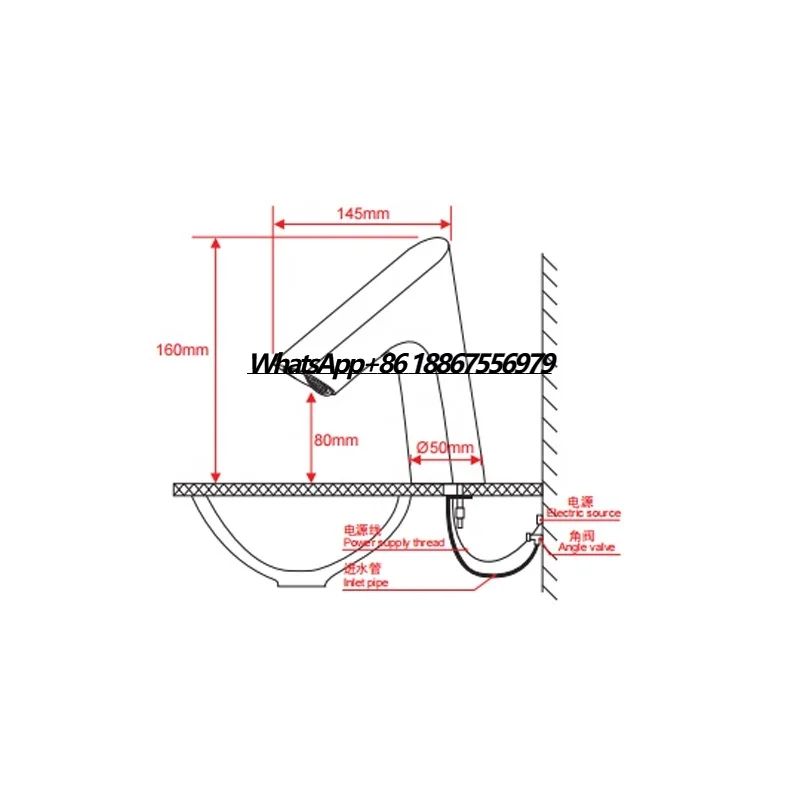 

Single Cold Luxury Hotel Bathroom Basin Faucet Automatic Sensor Taps Faucet
