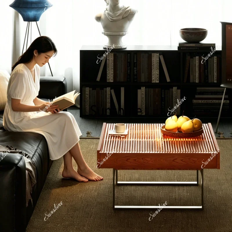 Medieval solid wood edge few living room household Bauhaus coffee tableTJ