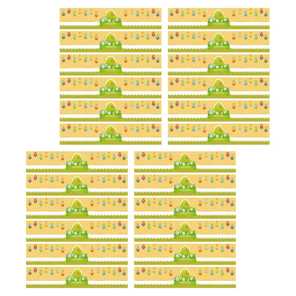 24pcs Easter Bottle Label Stickers Waterproof Decals For Wine Juice Beverage Containers Party Decorations Unique Design