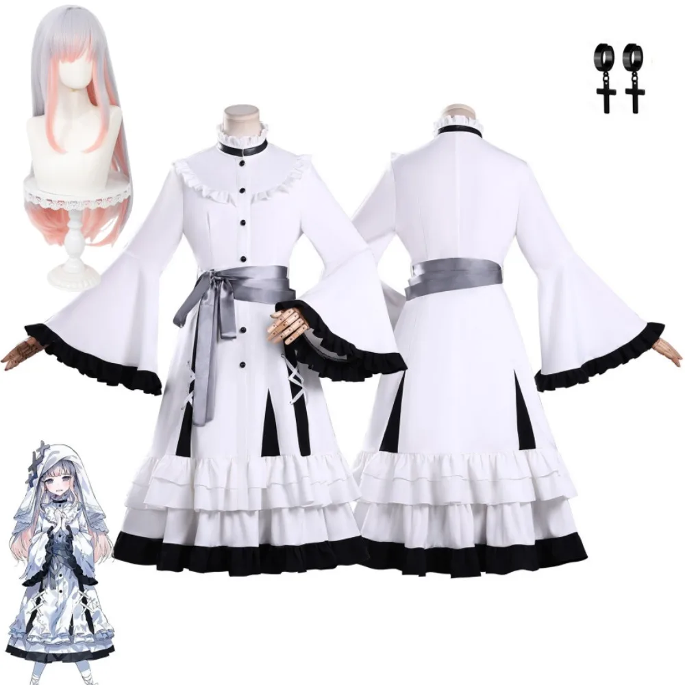 

Magical Girl Witch Trials Meruru Hikami Cosplay Costume Veil Dress Accessory Belt Halloween Performance Anime Convention Costume