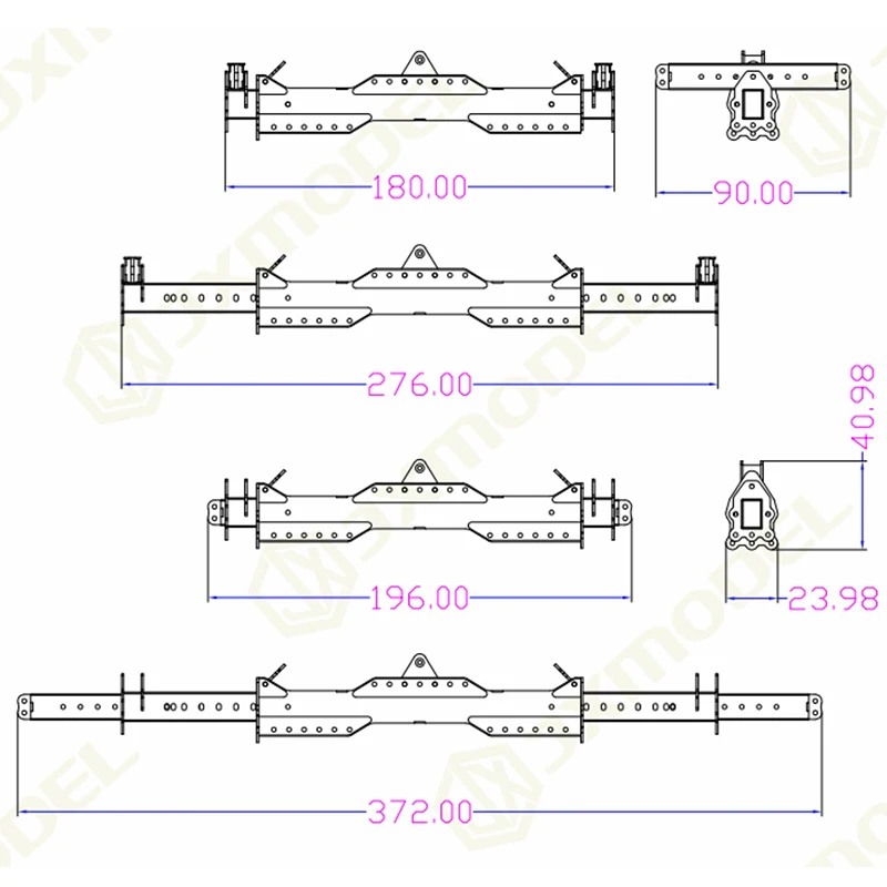 Simulation RC Metal Telescopic Hanger KIT for 1:14th Scale RC Truck JXmodel F1650 Car