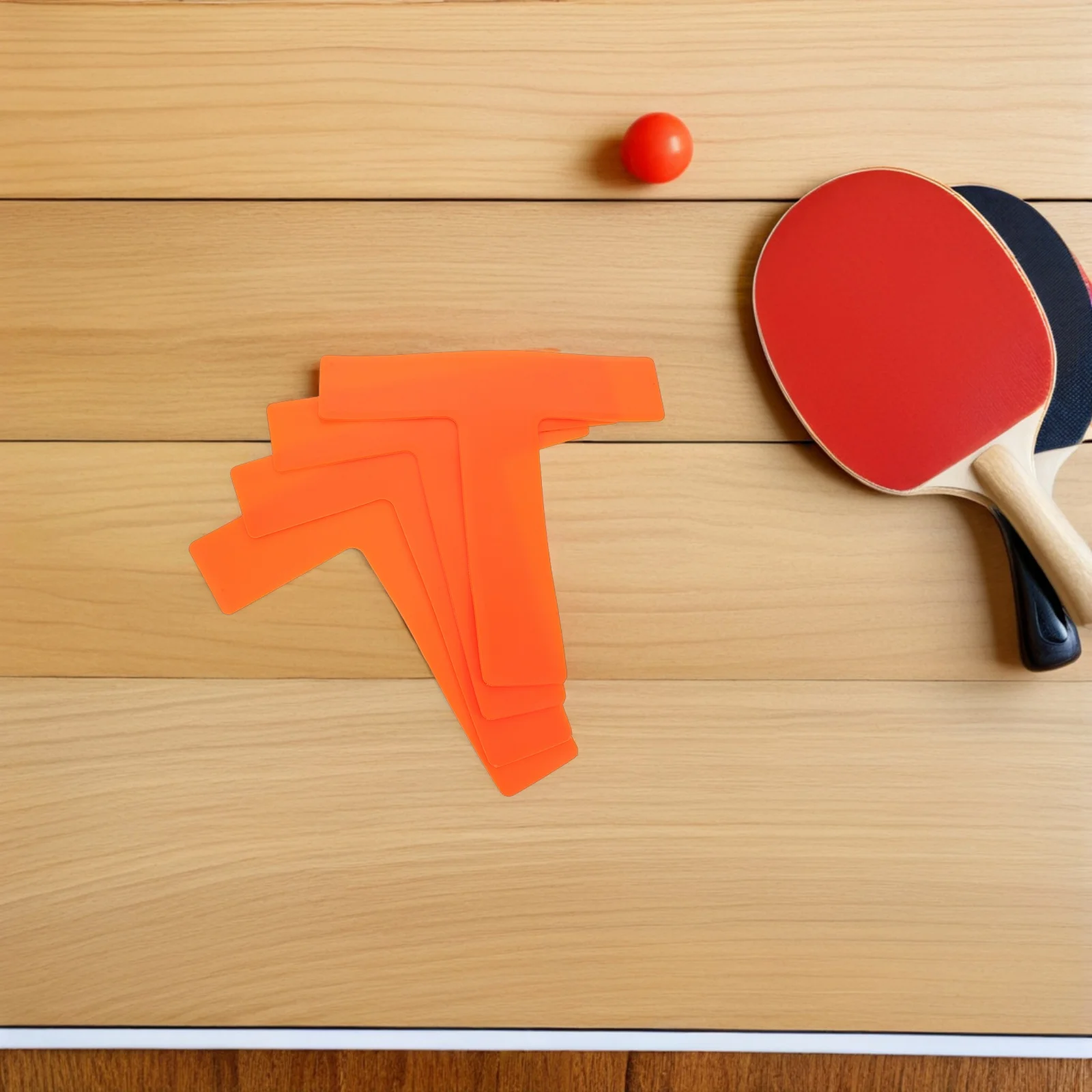 

4Pcs T Shape Court Markers Flat Boundary Pads Orange Soccer Basketball Training Spot Markers Replaceable Tennis Floor Marking