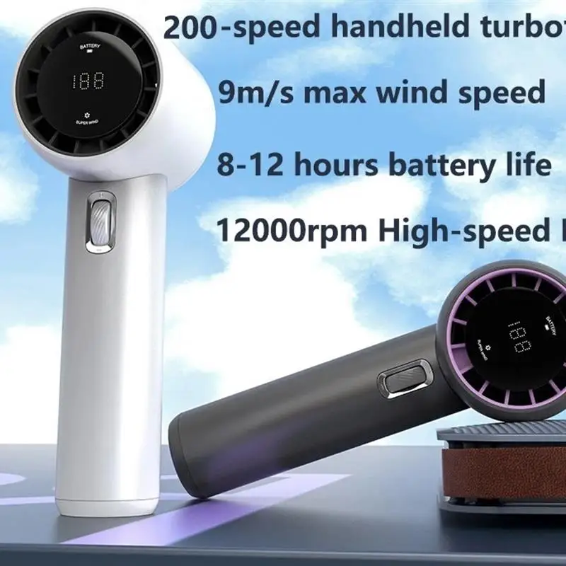 

200 Wind Speeds Adjustable High-speed Portable Handheld Turbofan USB Rechargeable Mini Fan Ultra-long Battery Life