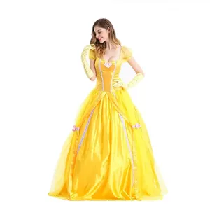 Langes Kleid für Halloween, Schöne, Schönheit und Biest, Prinzessin Bellekleid, schöner Umhang, Maskerade, Karneval, schöner Anzug 6 Hauptverkaufskleid Schöne EA Beast Debütant - №4