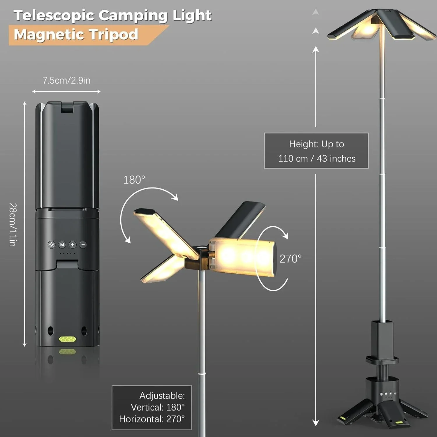14000 mAh Led Multifunction Magnetic Lanterns Job Site Lighting Cordless Dimmable Camping Tent Lamp Portable Power Supply