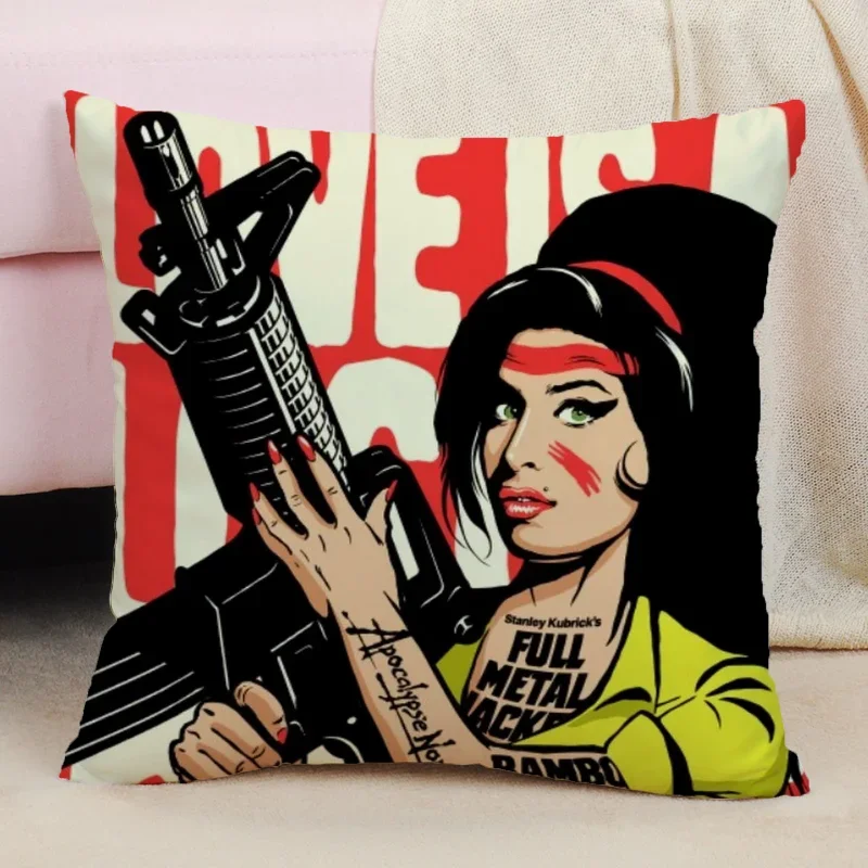 Throw Pillow Covers for Living Room Cushions Amy Winehouse Sleeping Pillows Cover High Quality Luxury Cushion Cover Home Sofa