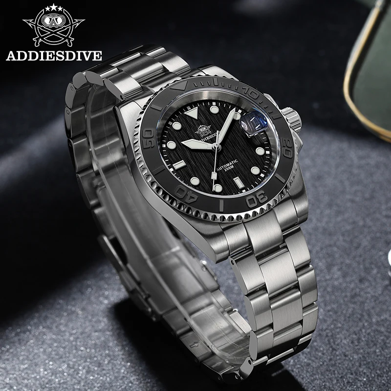 

ADDIESDIVE NEW Watches Sapphire Glass NH35 Automatic Mechanical Watches for Men Stainless Steel Luminous 200M Diver Watch AD2087