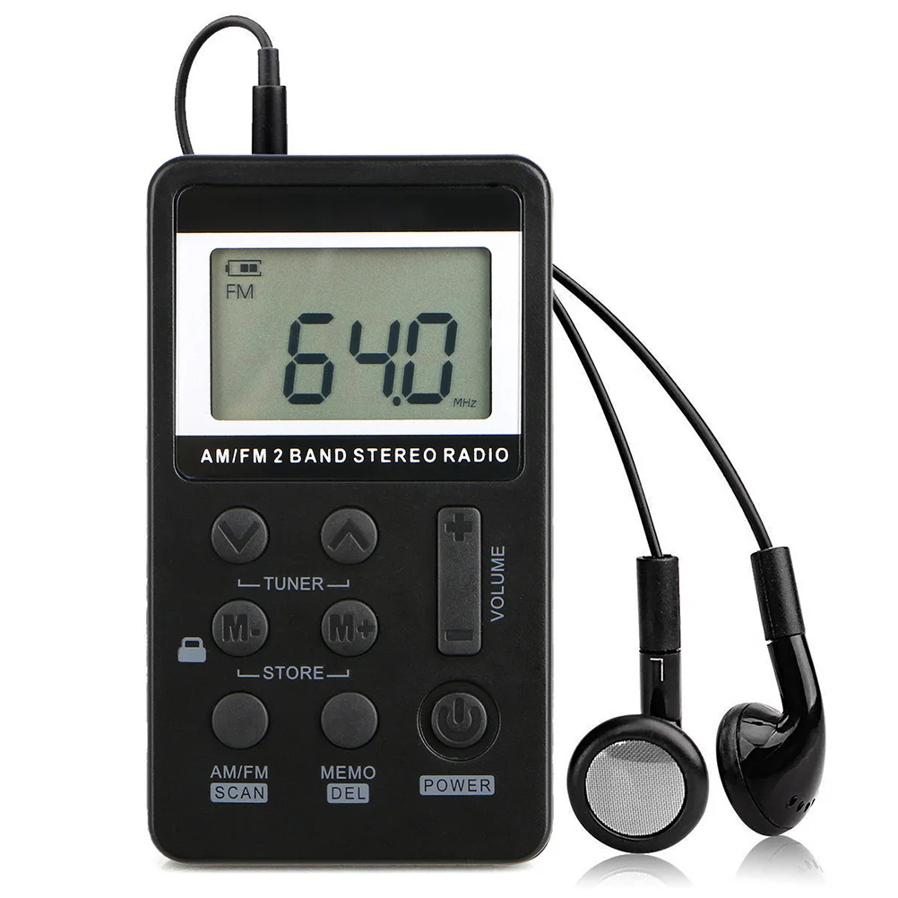 

Portable Mini Radio Am Fm Dsp Chip High Sensitivity 31-Level Volume Lcd Display Abs Shell Low Power Consumption Black
