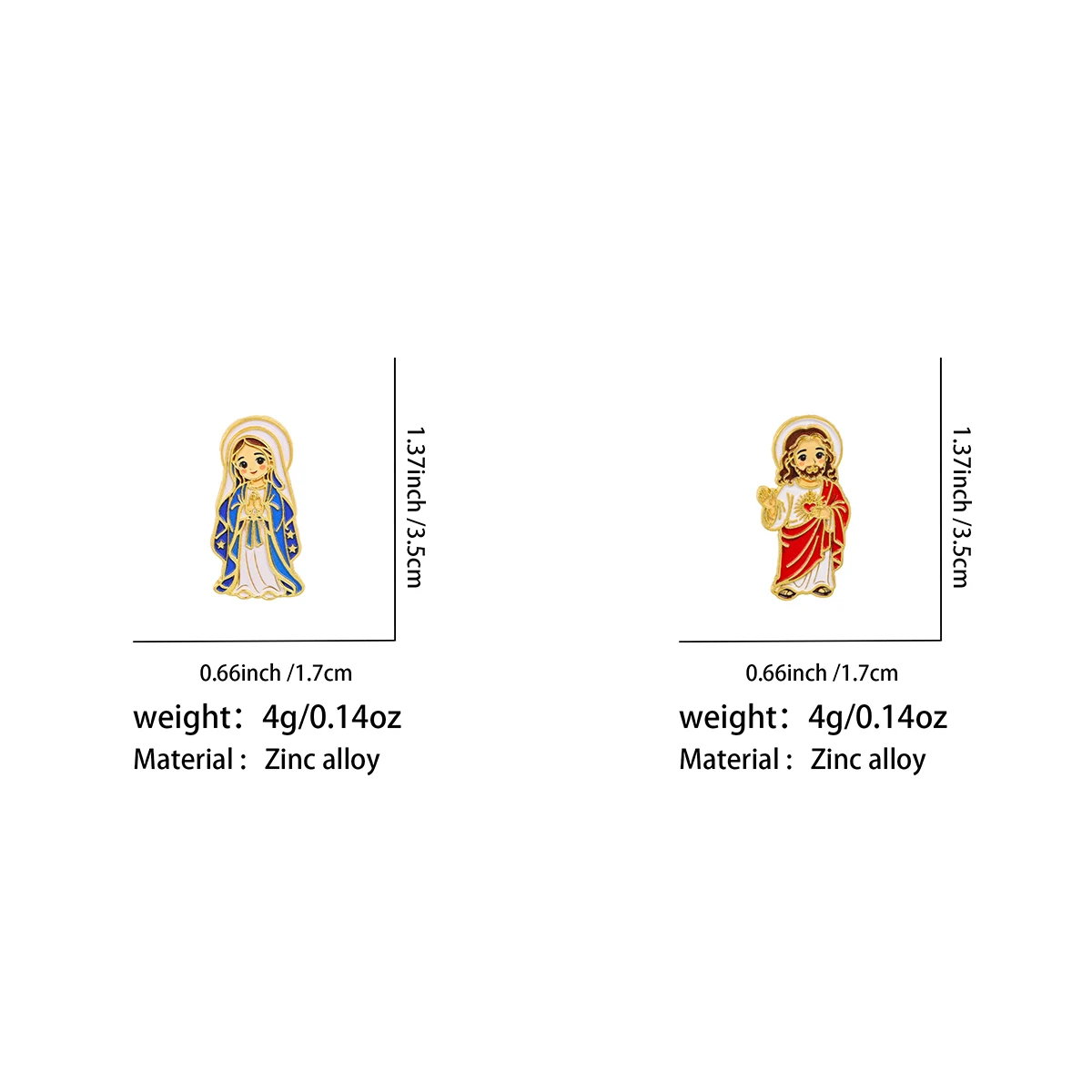 Niedliche Jesus-Jungfrau Maria Emaille-Anstecknadeln Cartoon Religiöse Broschen Christliche Kreuz-Abzeichen Jacken-Rucksack-Deko Glaubensgeschenk – Detail 3