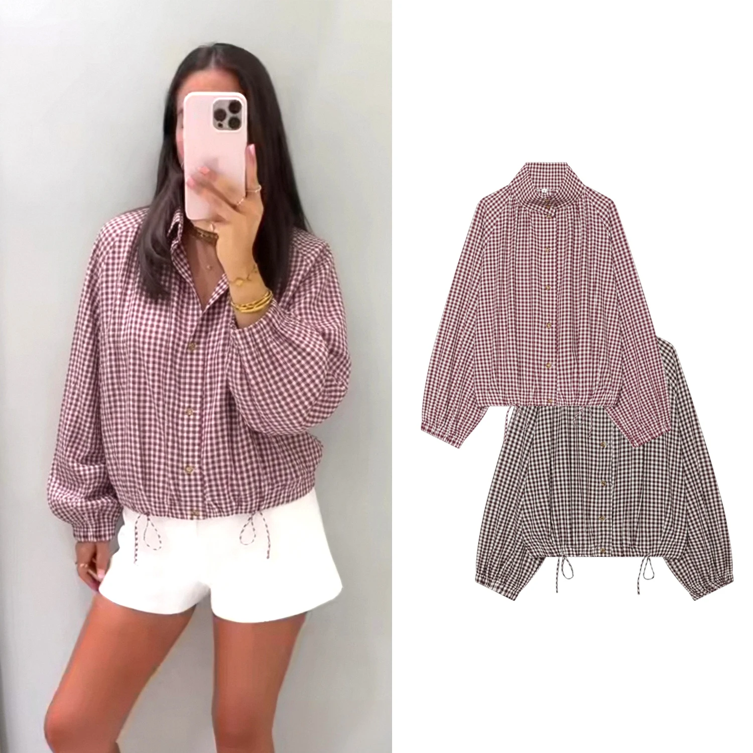 Women Classic Loose Plaid Jackets Spring Autumn Female Trendy Elegant Buttons Shirt Jacket Lady Daily Commute Casual Coat Tops