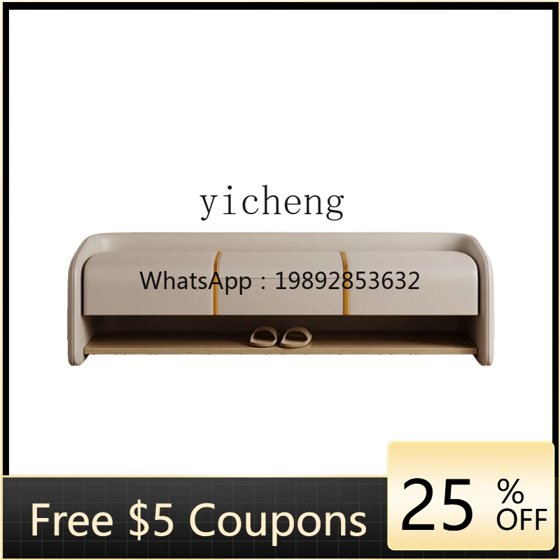 AB  Shoe Changing Stool Home Doorway Home Storage Shoes Can Sit Genuine Leather Simple Long Sofa Bedroom Bed End Stool