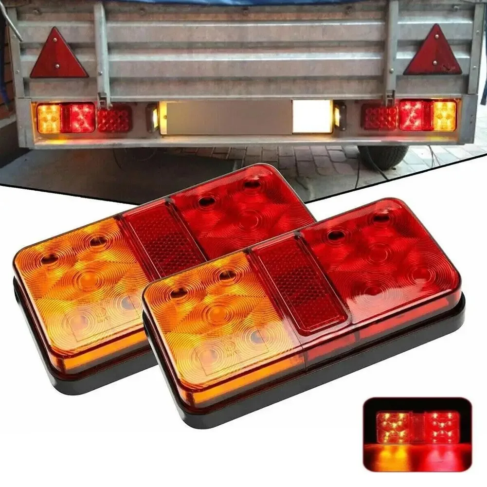 10LED Rear Tail Lights Lamps Lorry Truck Trailer Caravan Bus Motorhome 12V Waterproof Tailight Warning Parts For Trailer 1PC